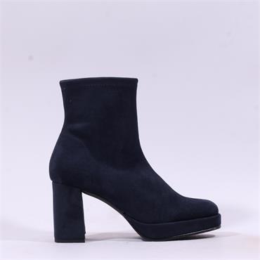 Miss Elastic Hilary Platform Ankle Boot - Navy Suede